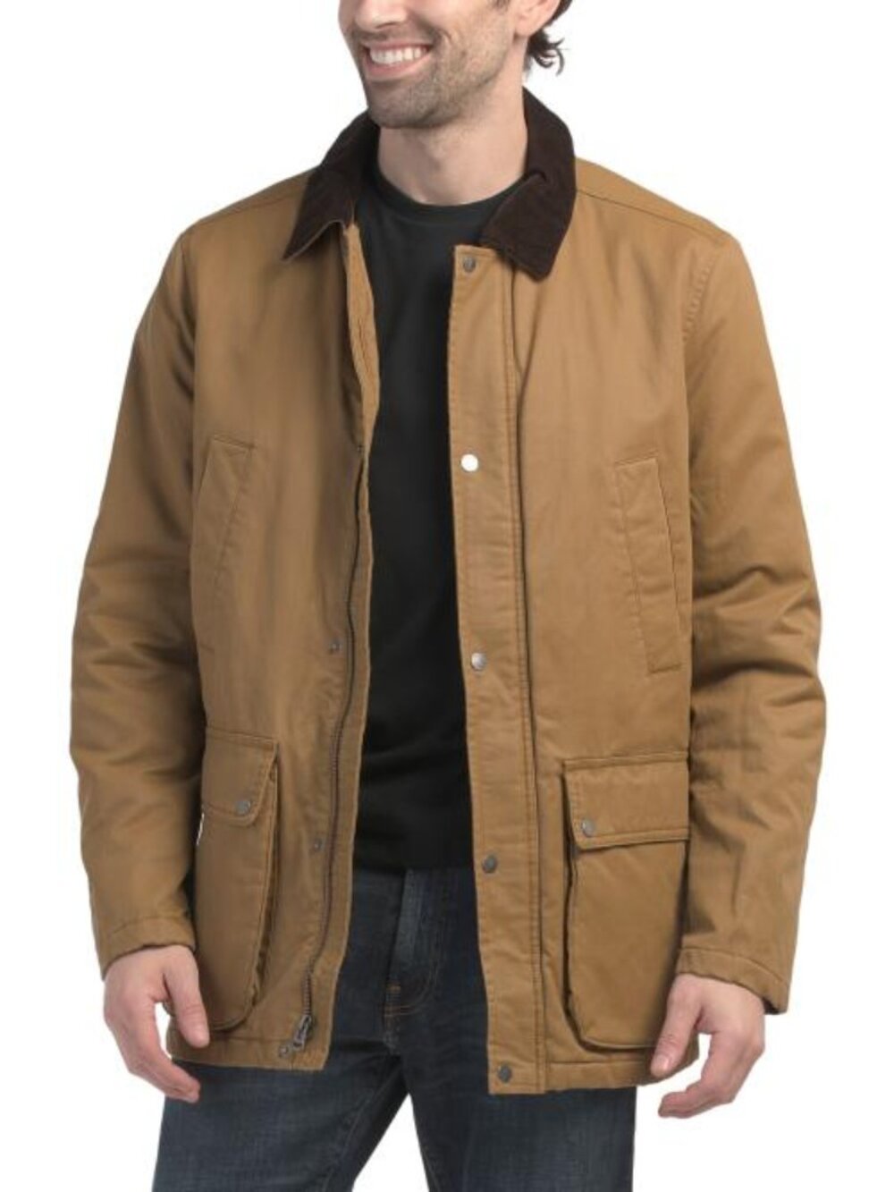 COLE HAAN Jacket With Cord Collar